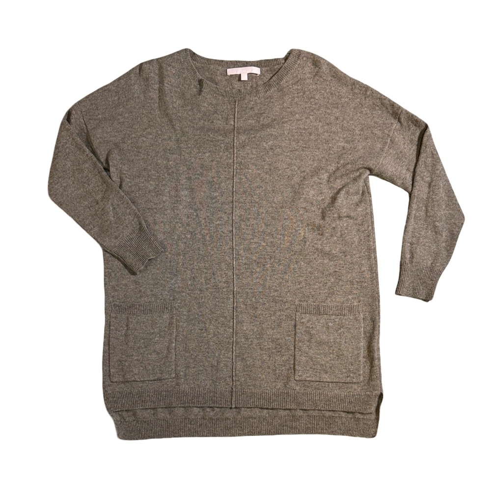 The Cashmere Project womens XS tan solid 100% cashmere crewneck sweater EUC